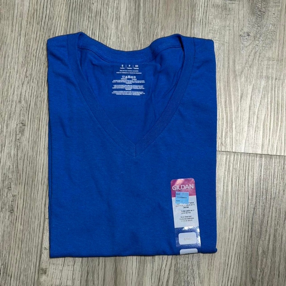 Gildan V-Neck T-Shirt Women Size S